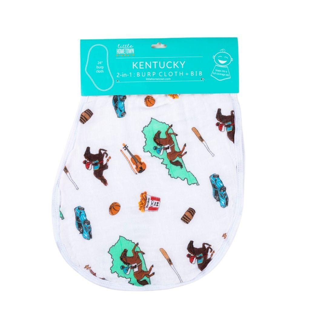Kentucky Baby Gift Set: Muslin Swaddle & Bib | Organic Cotton