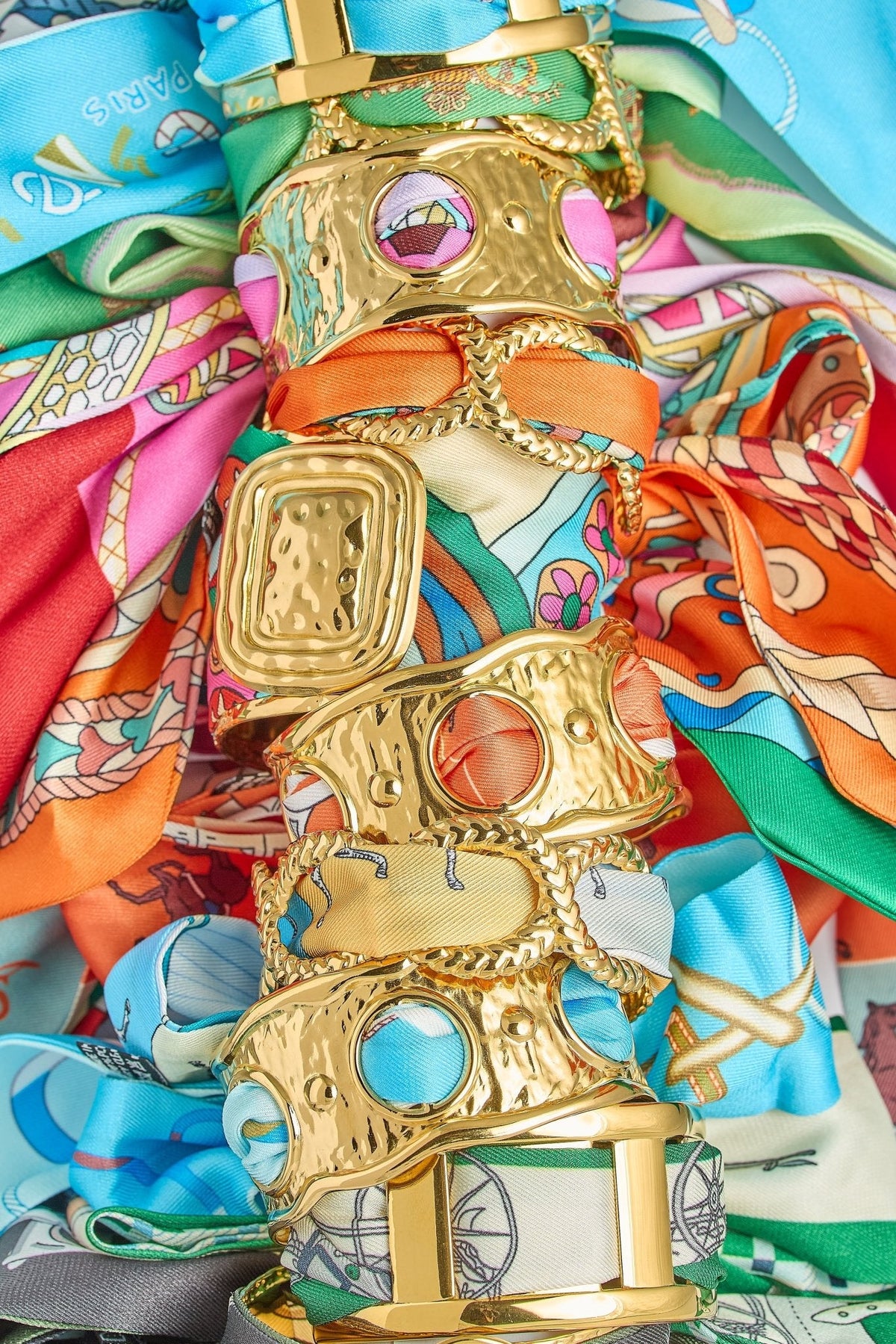 Wide Gold Scarf Cuff - Evie