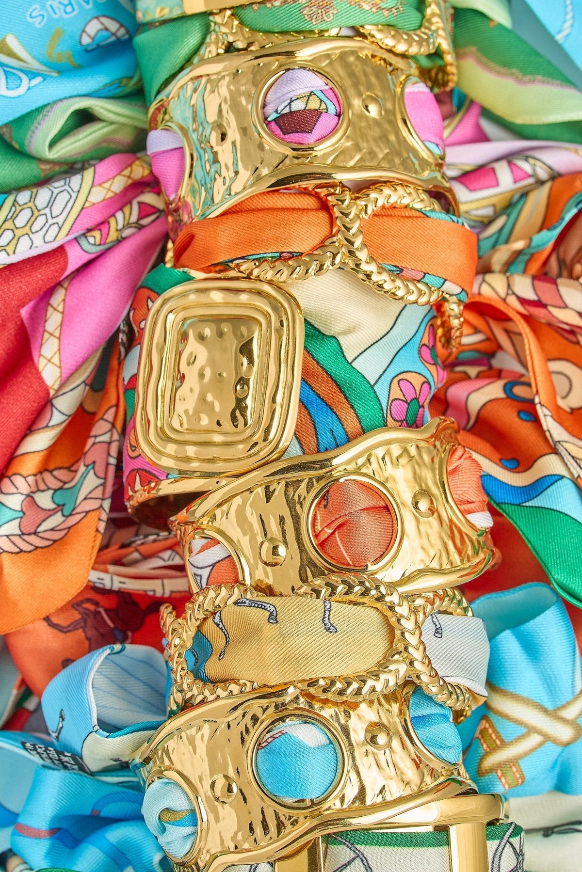Wide Gold Scarf Cuff - Evie