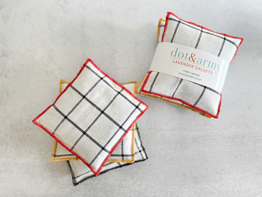 Windowpane Linen Lavender Sachets