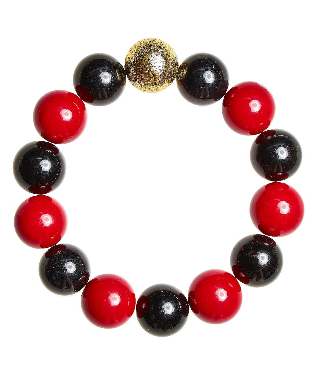 Georgia Beaded Bracelet - Black Red Quartz