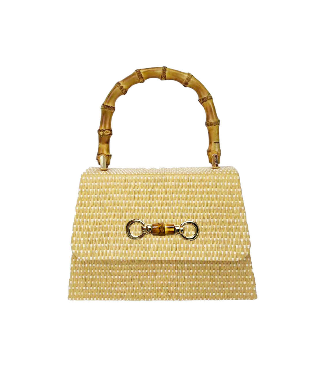 Straw Lulu Bag with Bamboo Handle
