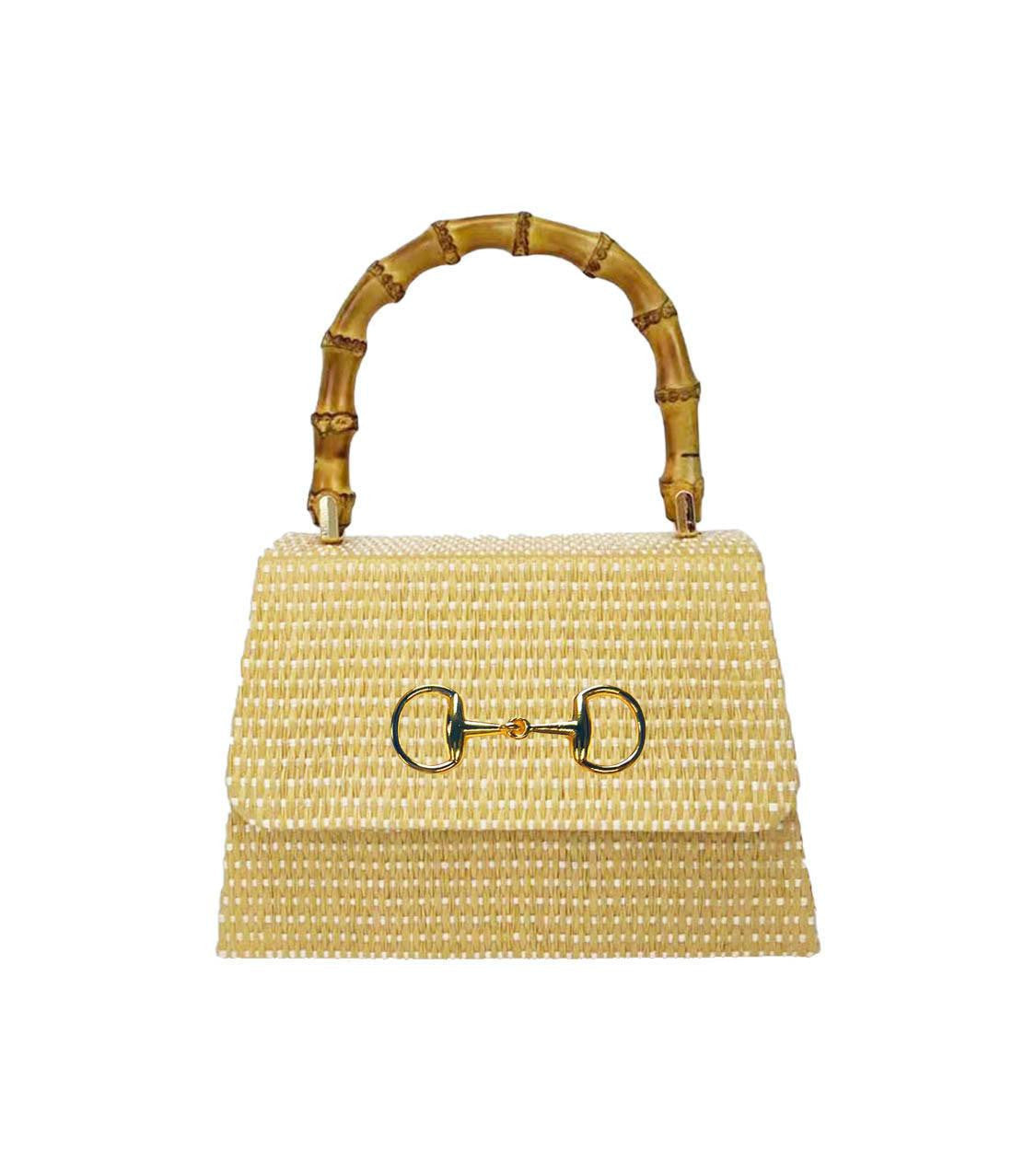 Straw Lulu Bag with Bamboo Handle