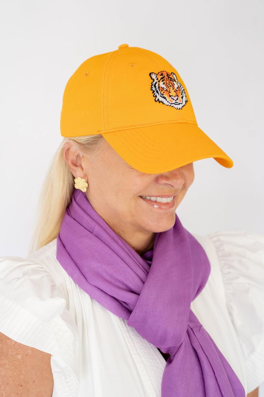 Needlepoint Baseball Hat - Tiger