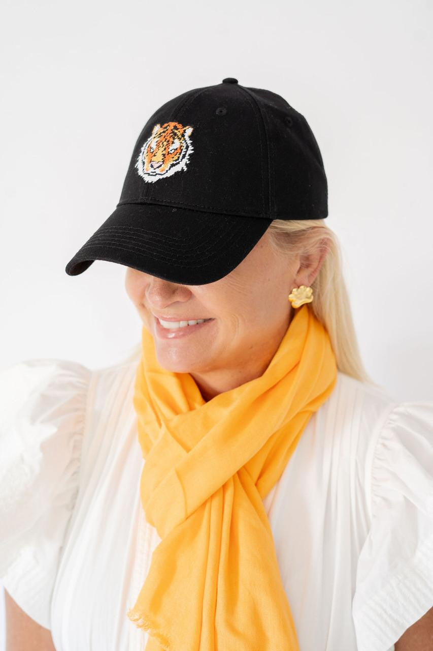 Needlepoint Baseball Hat - Tiger