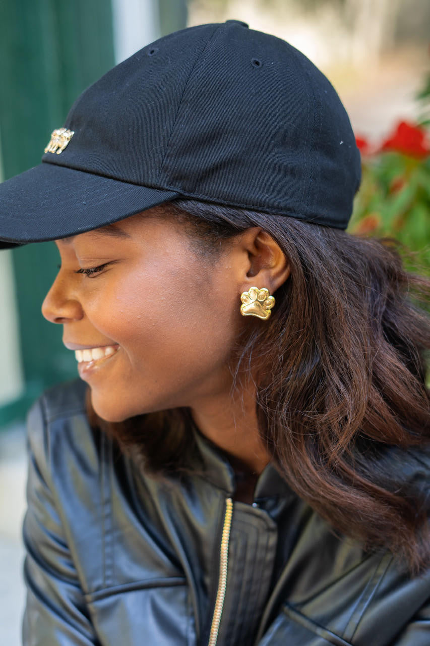 Paw Print Stud - Gold Earring