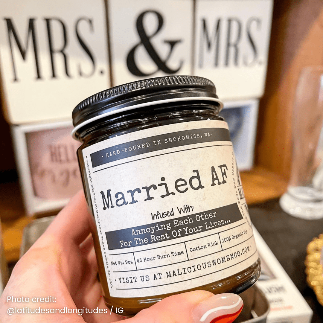 Married AF | Scent: Butter Pecan Crunch | 9oz Family Candle | Malicious Women Co
