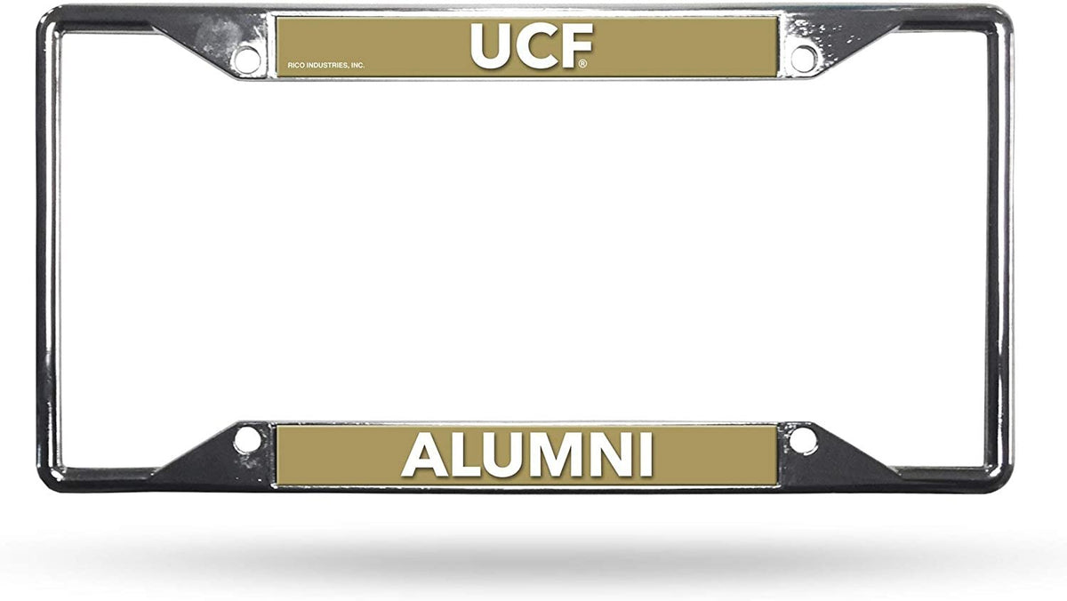 University of Central Florida UCF Knights Alumni Metal License Plate Frame Chrome Tag Cover, 12x6 Inch