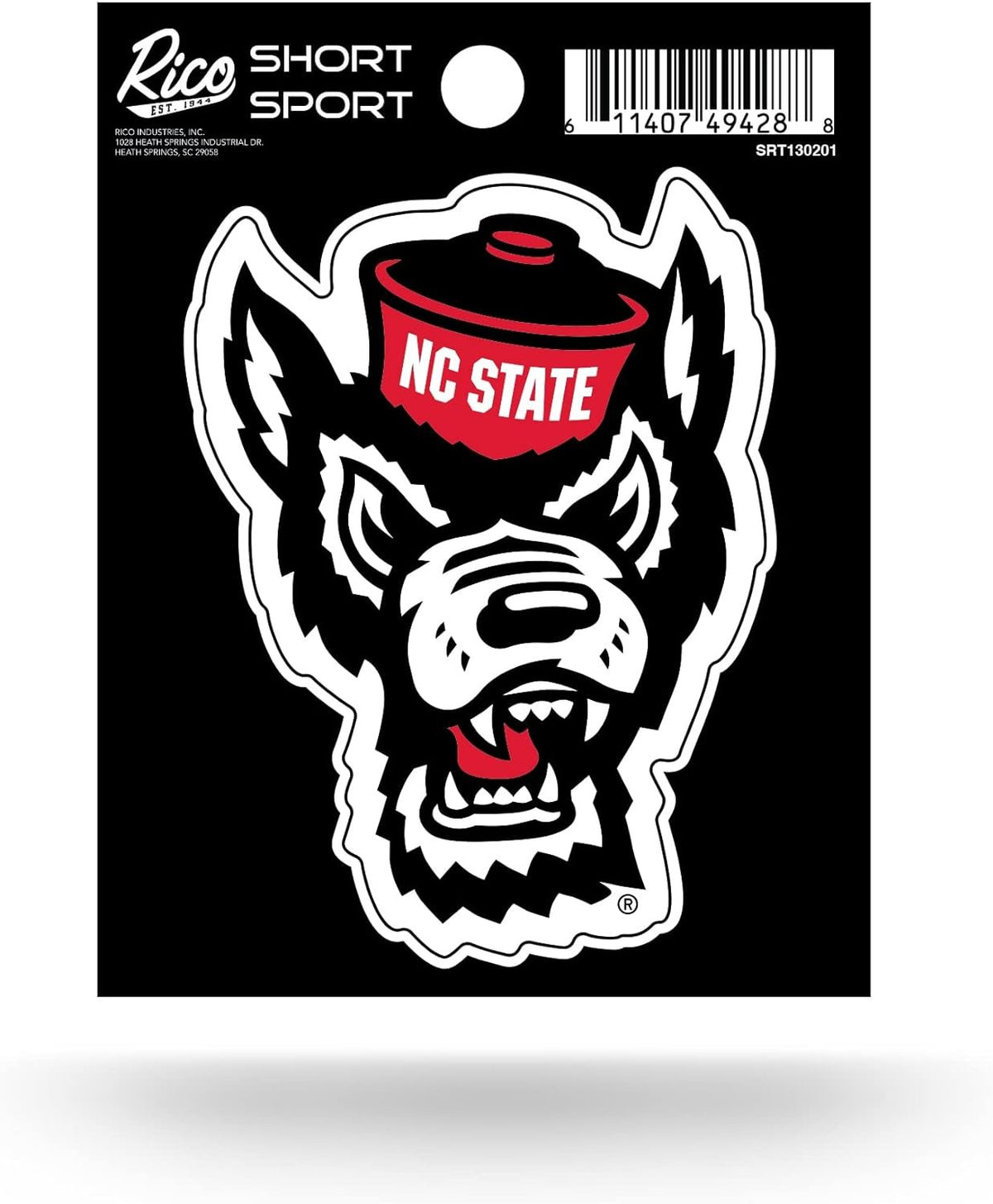 North Carolina State University Wolfpack 3 Inch Decal Sticker, Flat Vinyl Die Cut, Full Adhesive Backing