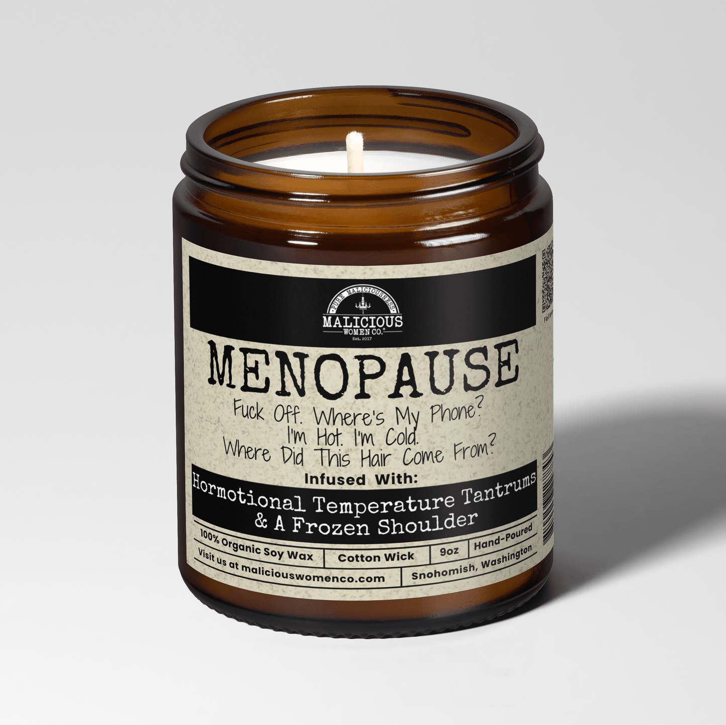 Menopause | Scent: Fresh Baked Bread | 9oz Funny Candle | Malicious Women Co