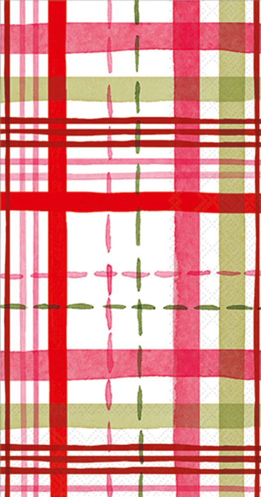 Merry Berry Plaid Guest Decoupage Napkins – Festive Red & Green – 8.5” x 4.5” (Set of 2)