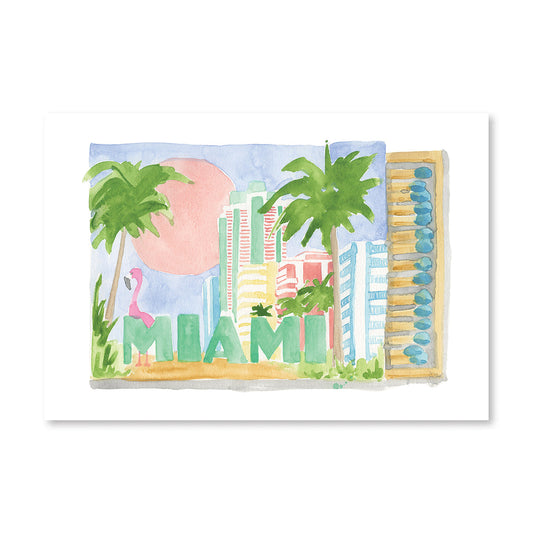Miami Matchbook Art Print