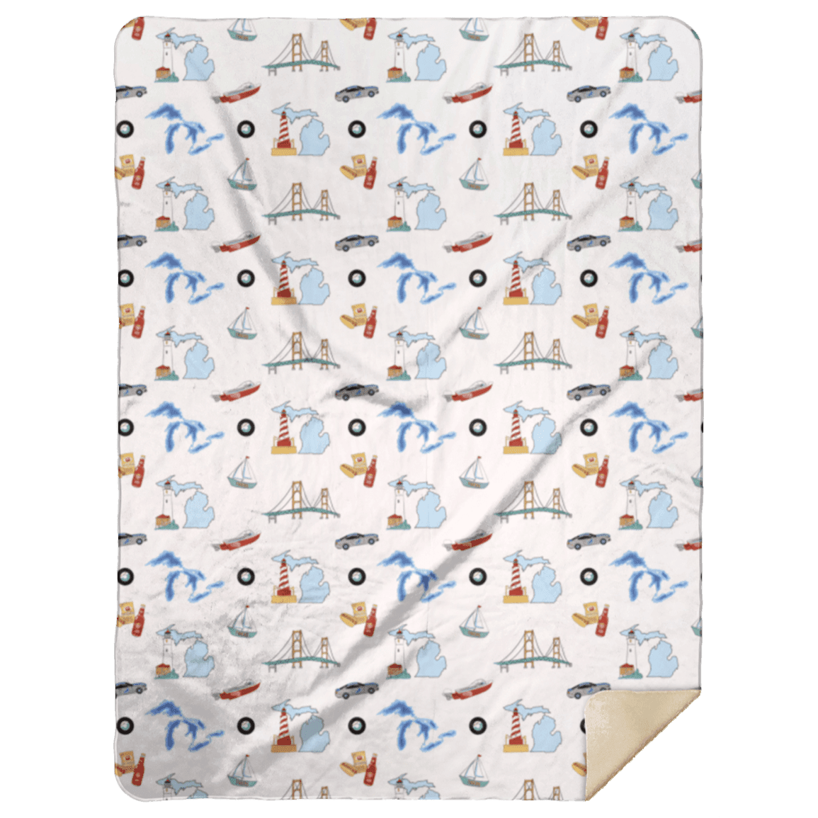Michigan Plush Throw Blanket 60x80 Soft Hometown Home Accent