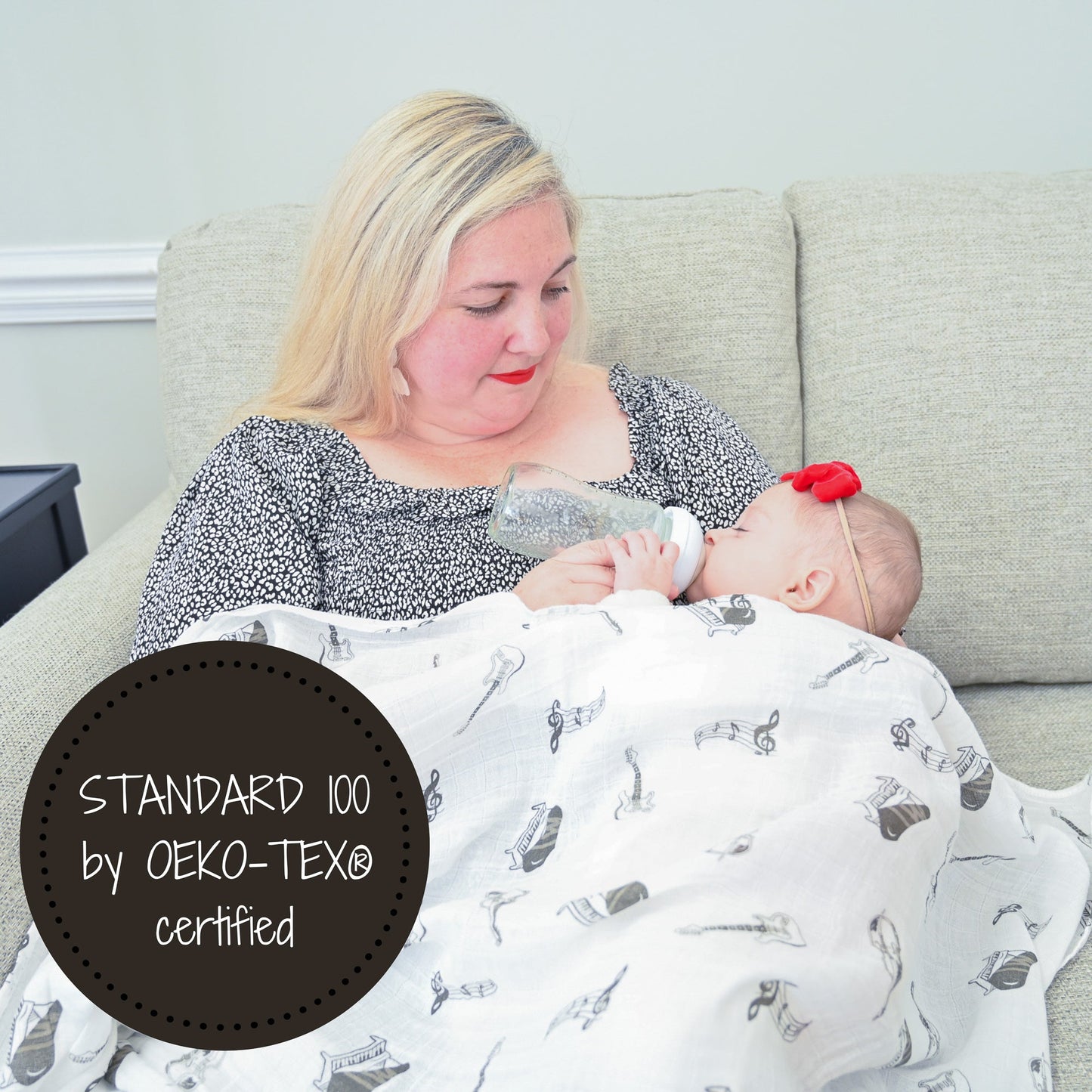 Chello There Baby Muslin Music Swaddle Blanket