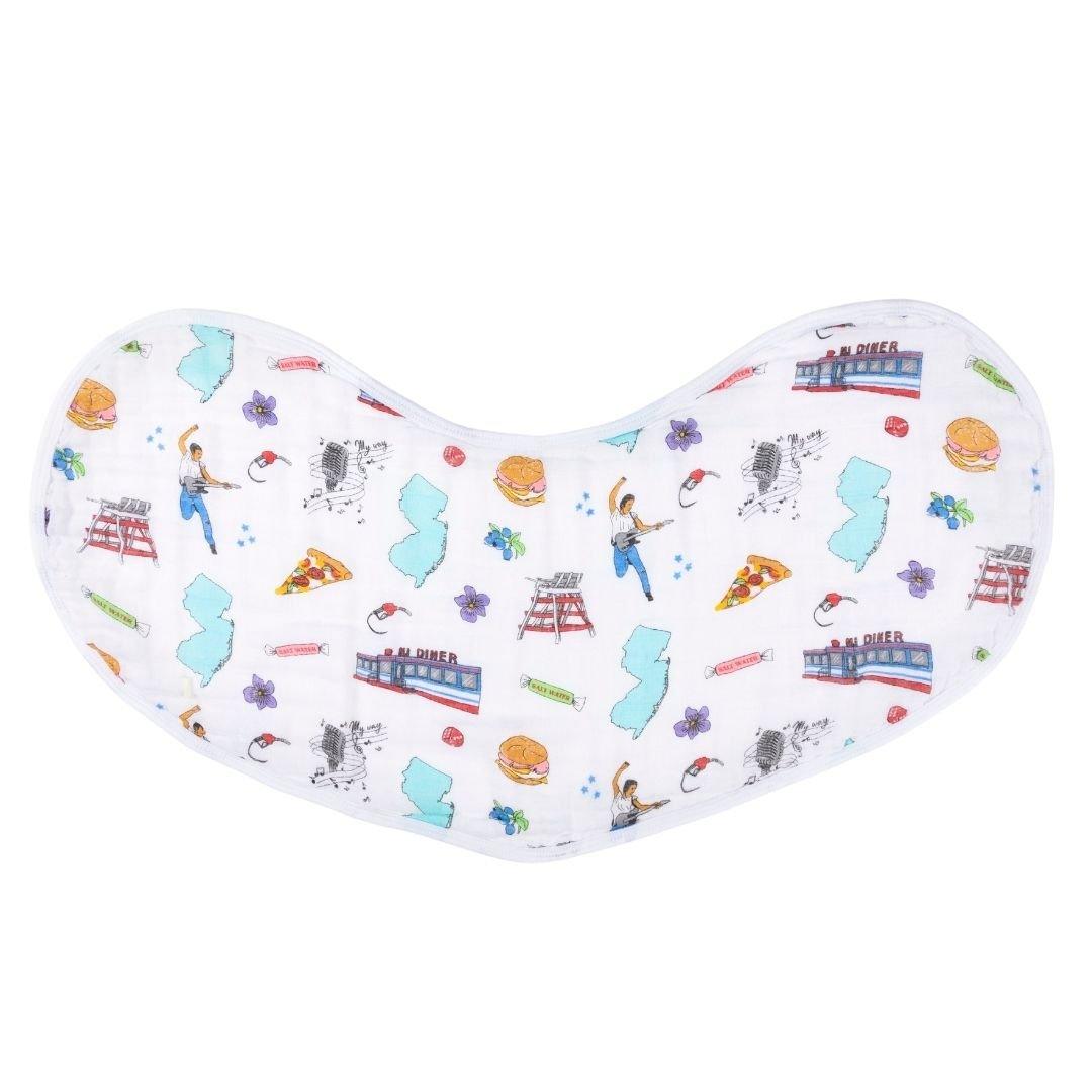 New Jersey Newborn Gift Set: Muslin Swaddle & Bib | Organic Cotton