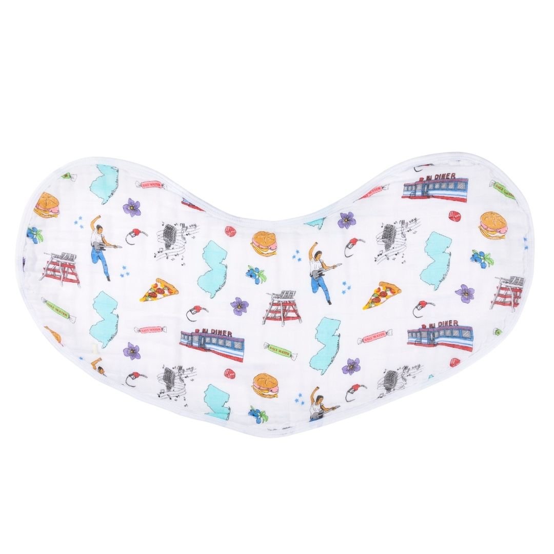 New Jersey Newborn Gift Set: Muslin Swaddle & Bib | Organic Cotton