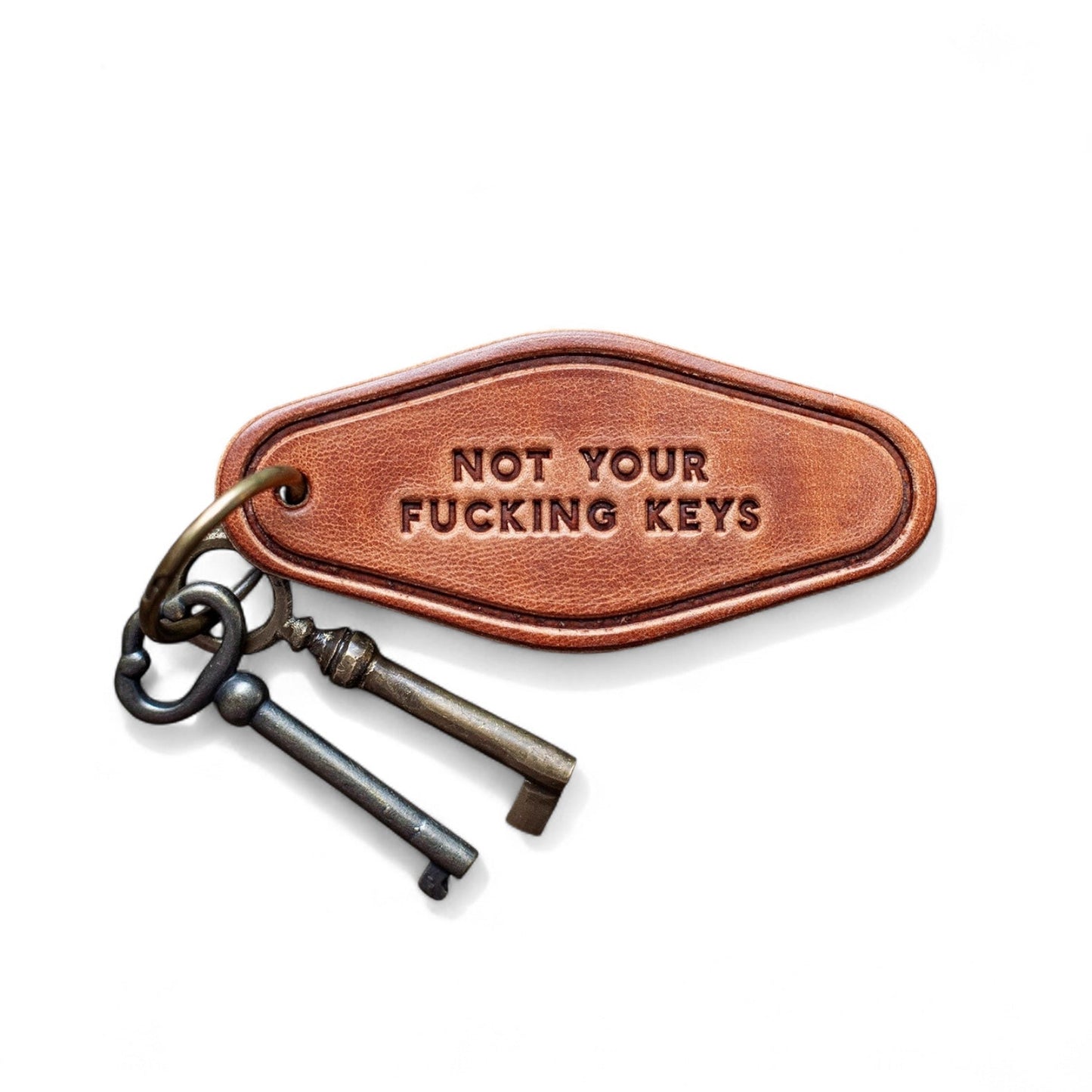 Not Your Fucking Keys Leather Motel Keychain