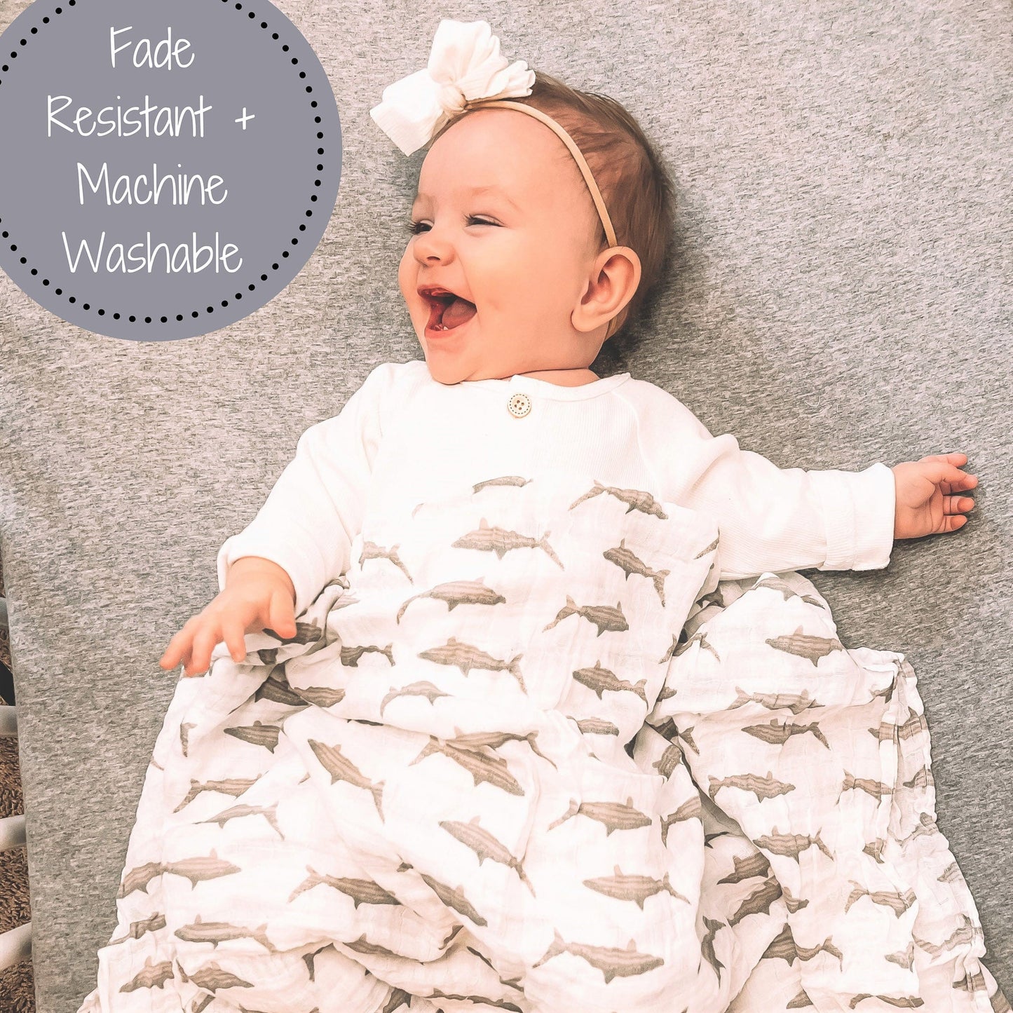 Baby Shark Muslin Swaddle Blanket
