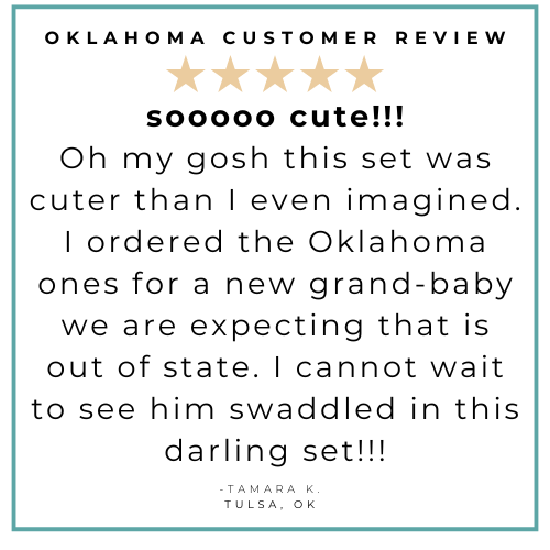 Oklahoma Baby Gift Set: Muslin Swaddle & Bib | Organic Cotton