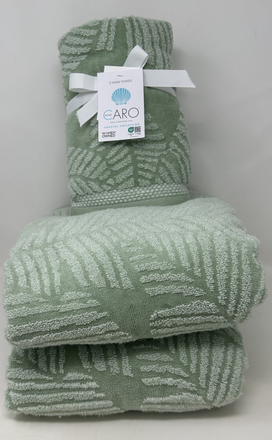 Caro Home Coastal Collection Palm Tree Light Green Towel 4 Piece Set