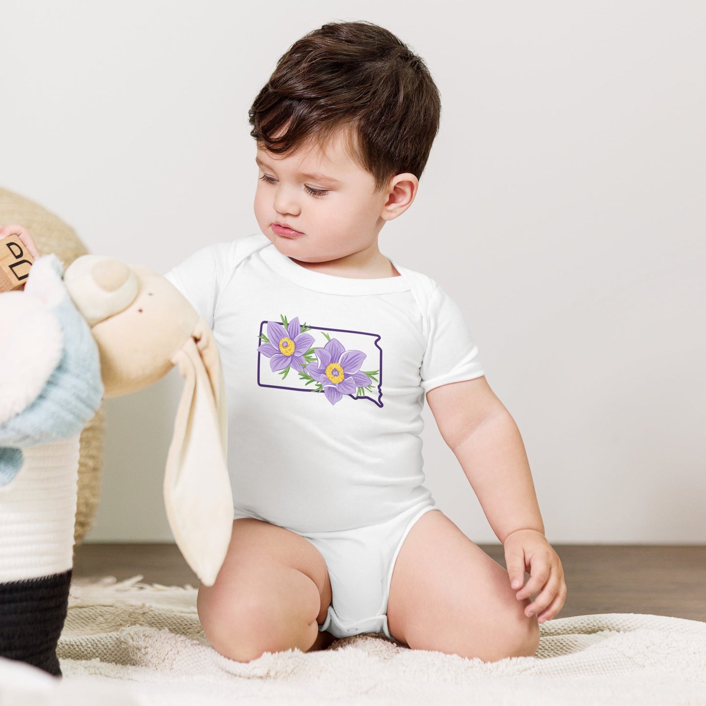 Pasqueflower Onesie Stretch Cotton Bodysuit up to 18 Months