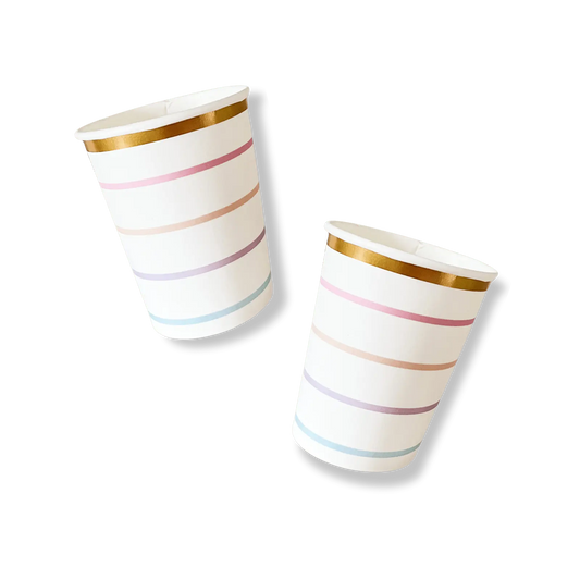 Pastel Striped Cups (8pcs)