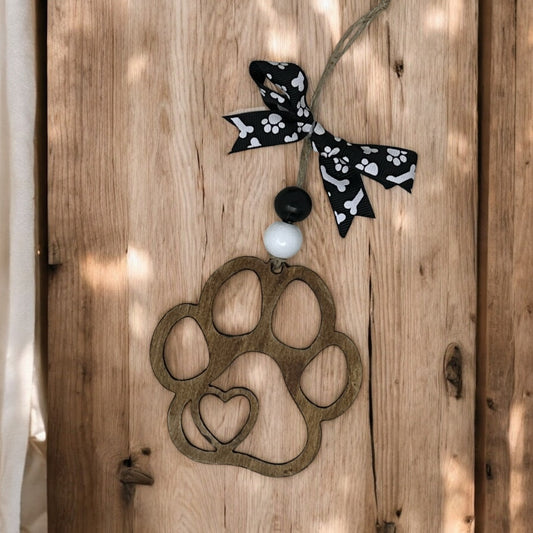 The Bond of Unconditional Love Dog Paw Print Ornament