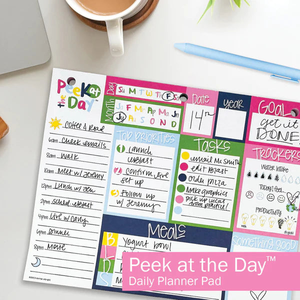 Peek at the Day Daily Planner Pad Bright