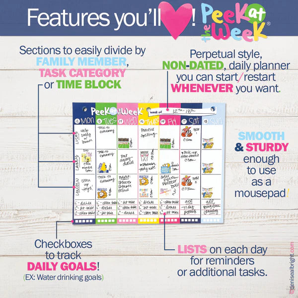 Peek at the Week Weekly Planner Pad