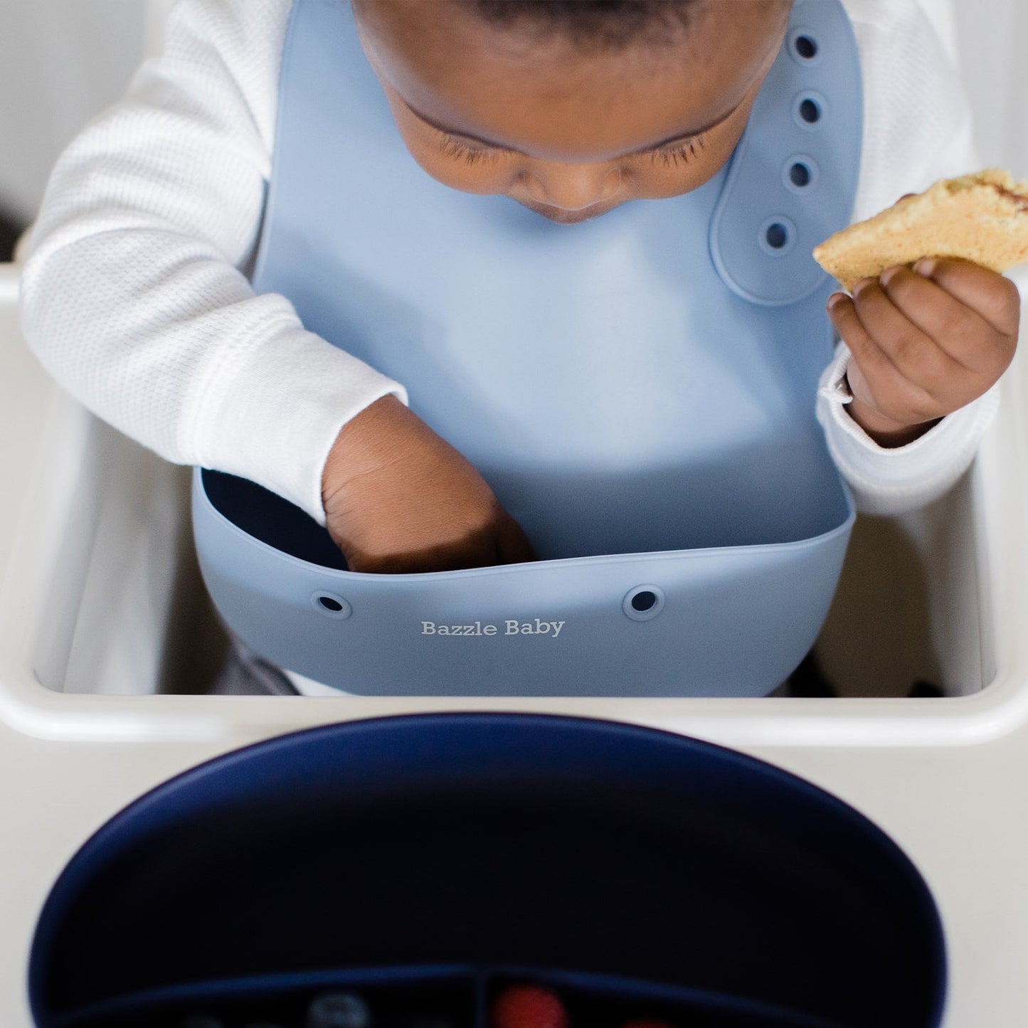 Foodie® Roll Up & Button Closed Bib 2-Pack: All Silicone