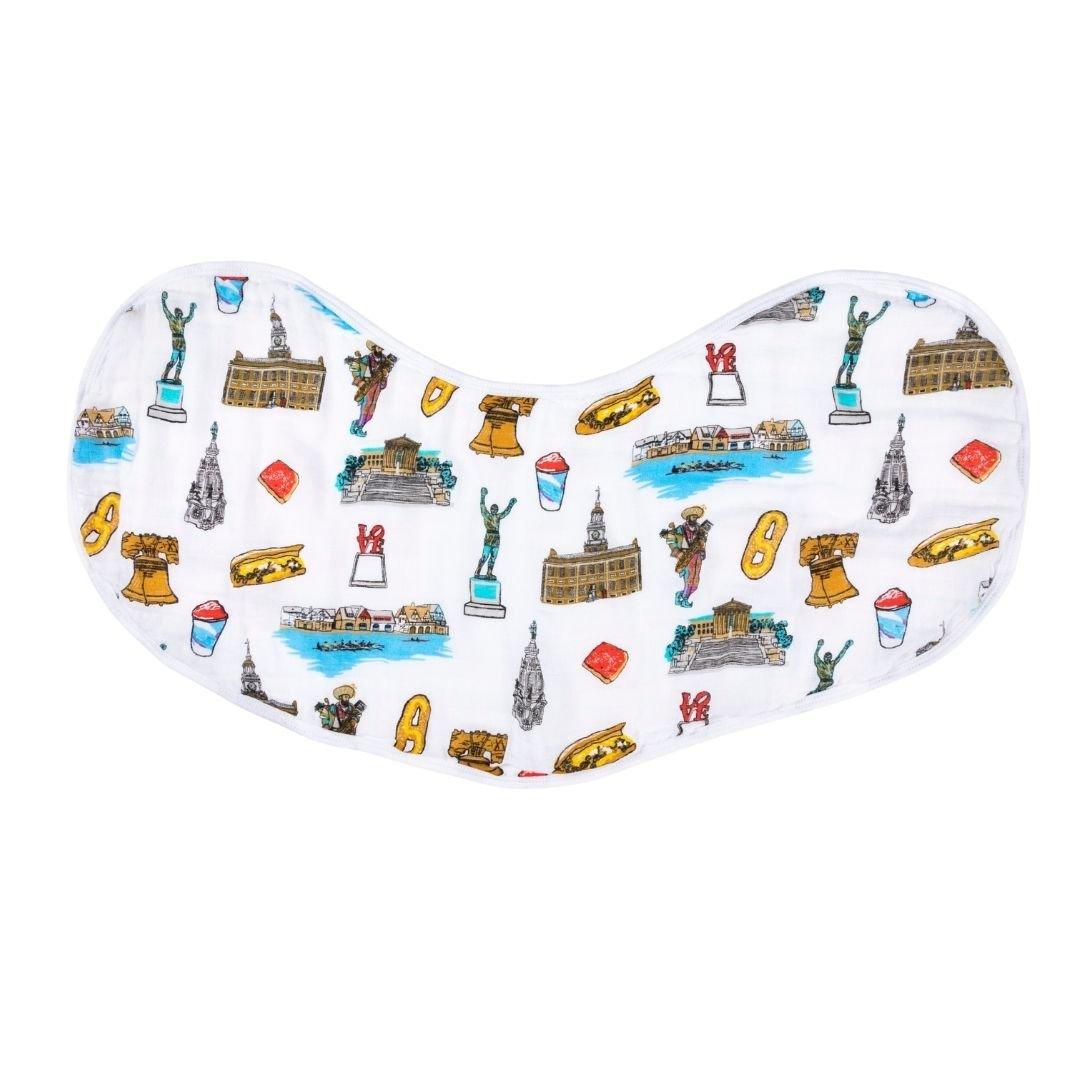Philadelphia Baby Gift Set: Muslin Swaddle & Bib | Organic Cotton