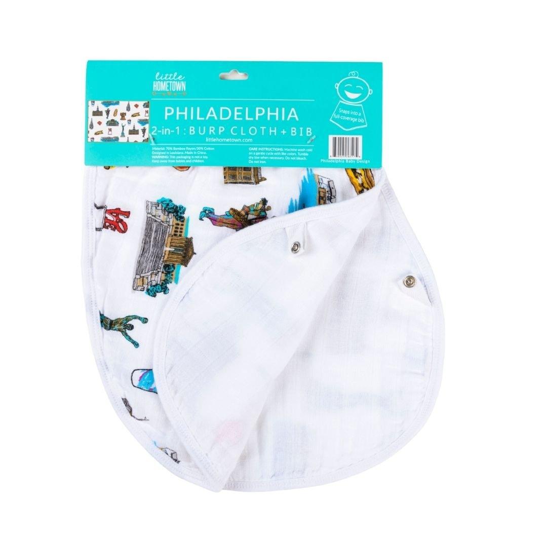 Philadelphia Baby Gift Set: Muslin Swaddle & Bib | Organic Cotton