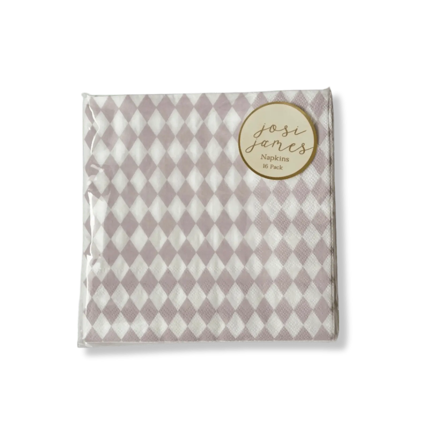 Pink Bavarian Check Large Disposable Paper Napkins (16pcs)
