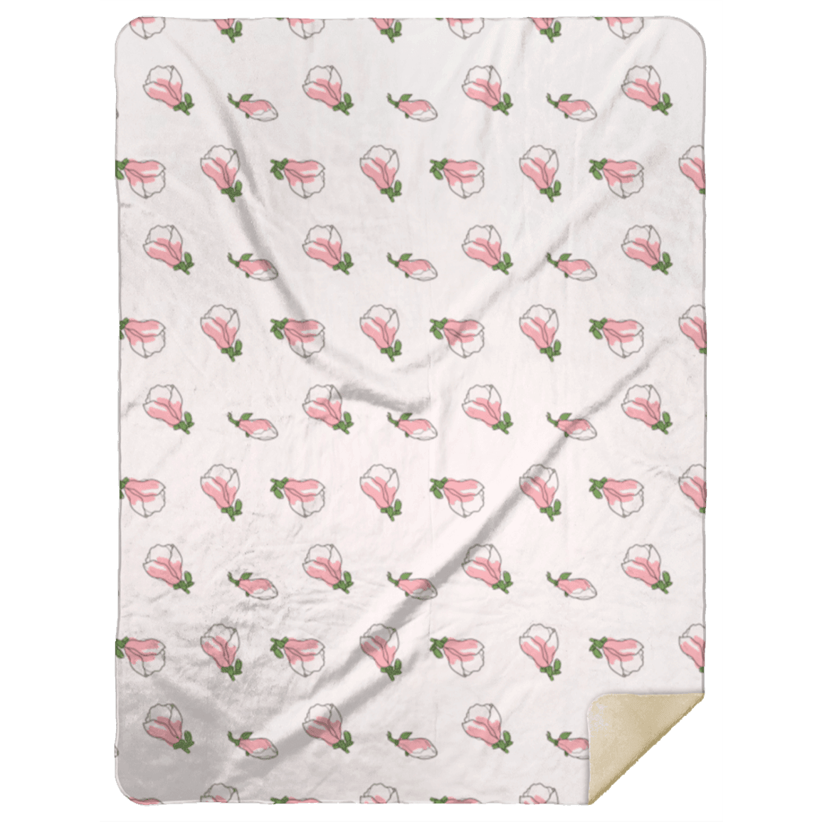 Pink Magnolia Plush Throw Blanket 60x80 Soft Hometown Home Accent