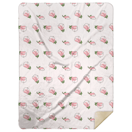 Pink Magnolia Plush Throw Blanket 60x80 Soft Hometown Home Accent