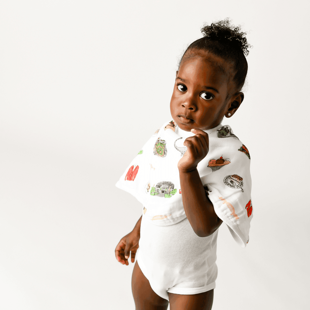 Pittsburgh Baby Gift Set: Muslin Swaddle & Bib | Organic Cotton