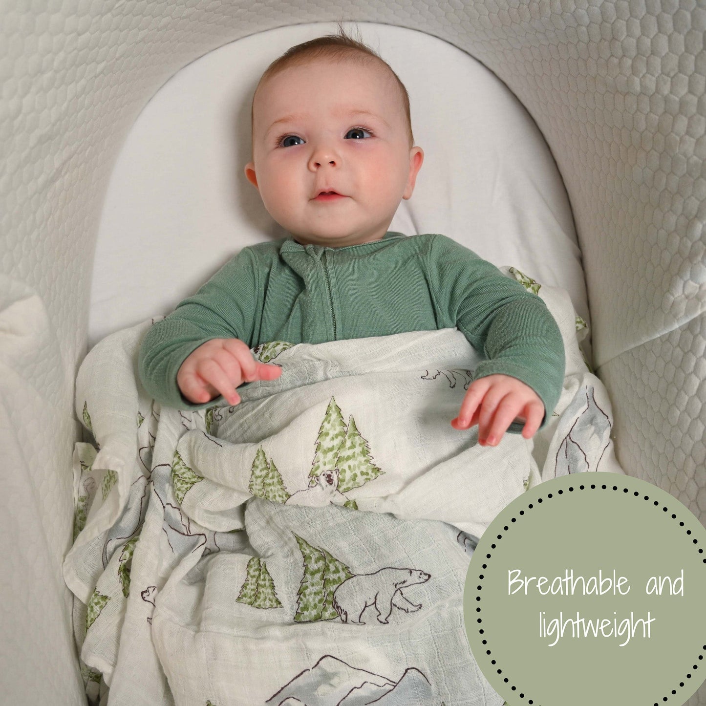 Chill Out Polar Bear Baby Muslin Swaddle Blanket