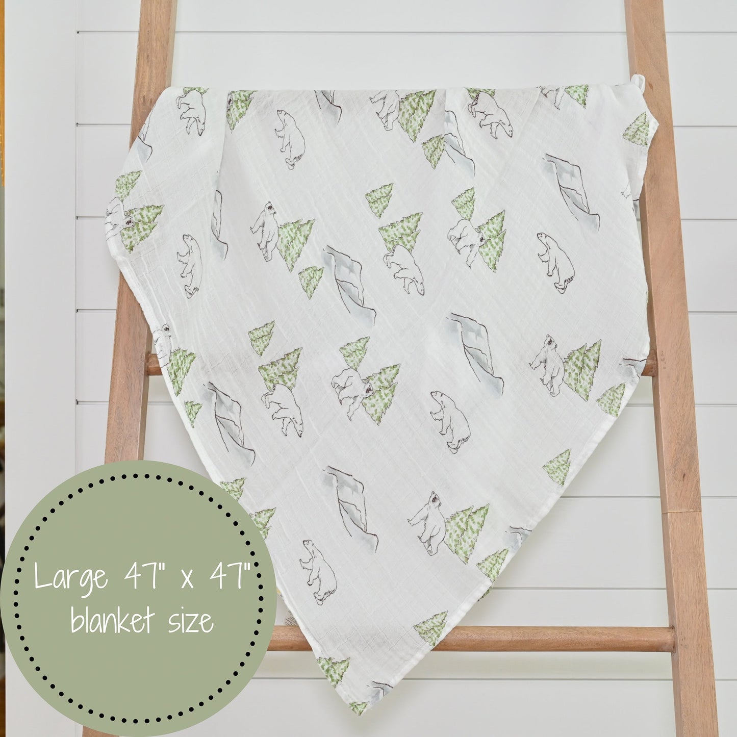 Chill Out Polar Bear Baby Muslin Swaddle Blanket