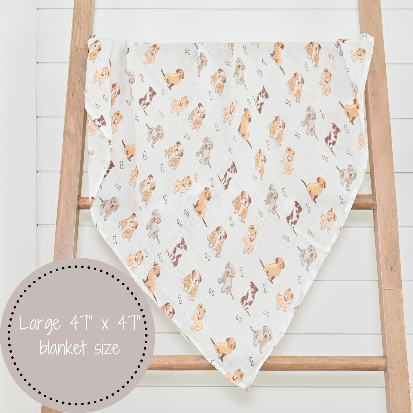 Woof Woof Baby Muslin Swaddle Blanket