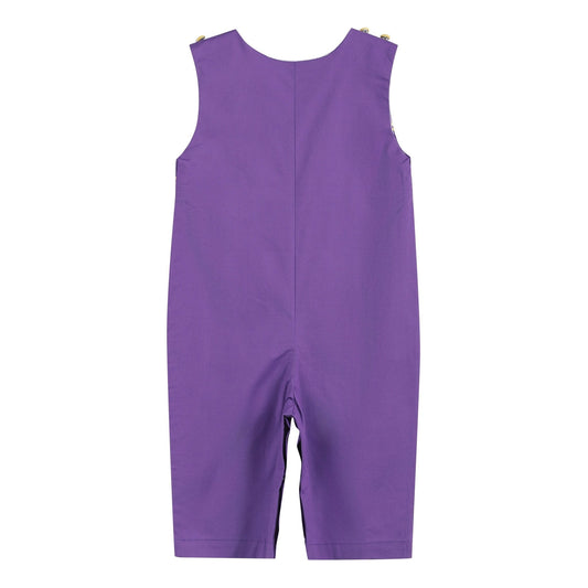 Purple and Gold Football Smocked Longall