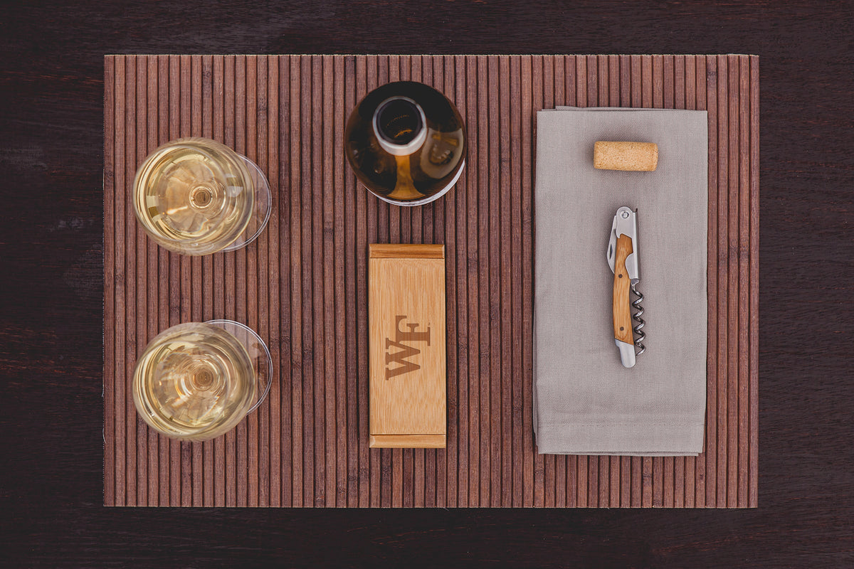 Wake Forest Demon Deacons - Elan Deluxe Corkscrew In Bamboo Box