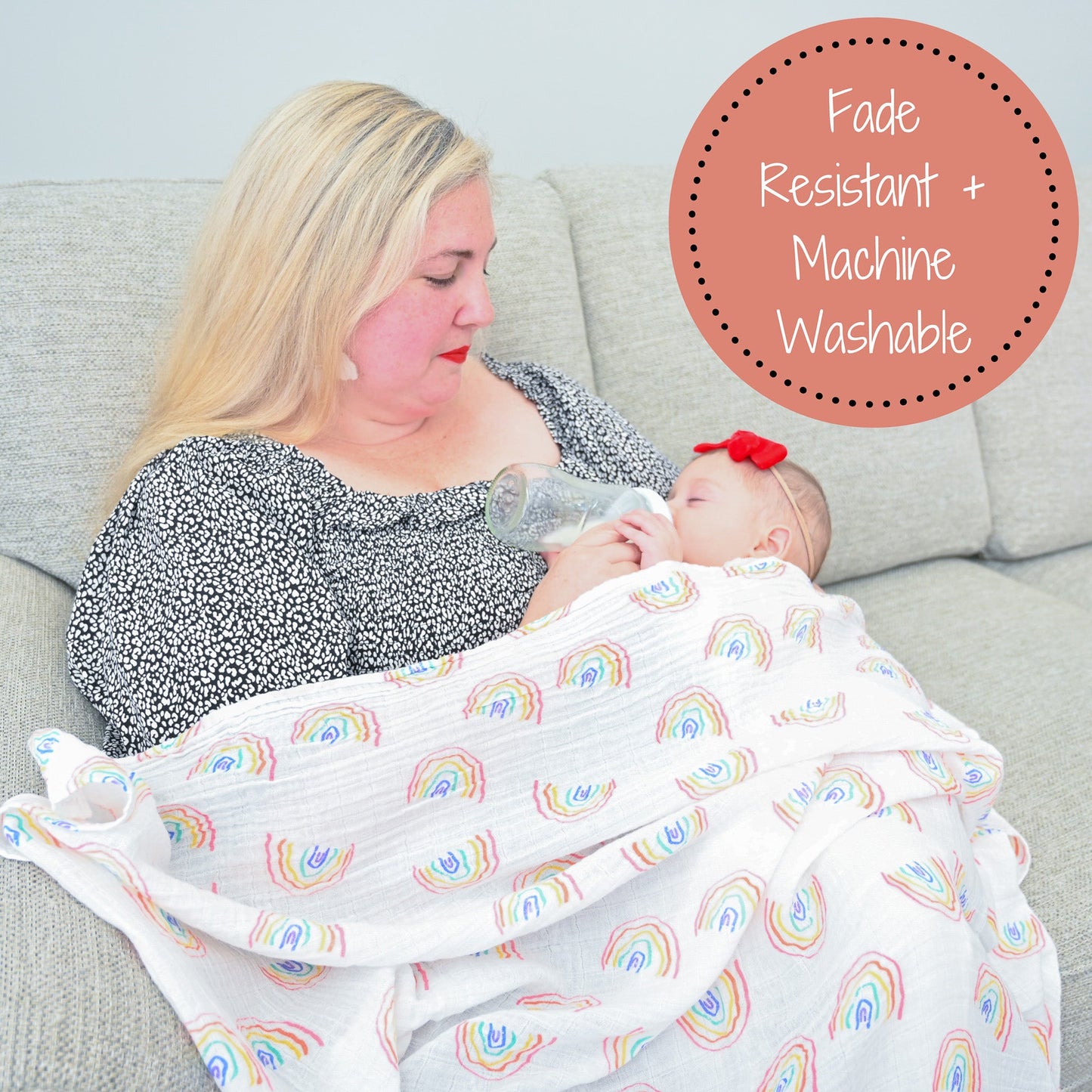 Somewhere Over The Rainbow Baby Muslin Swaddle Blanket