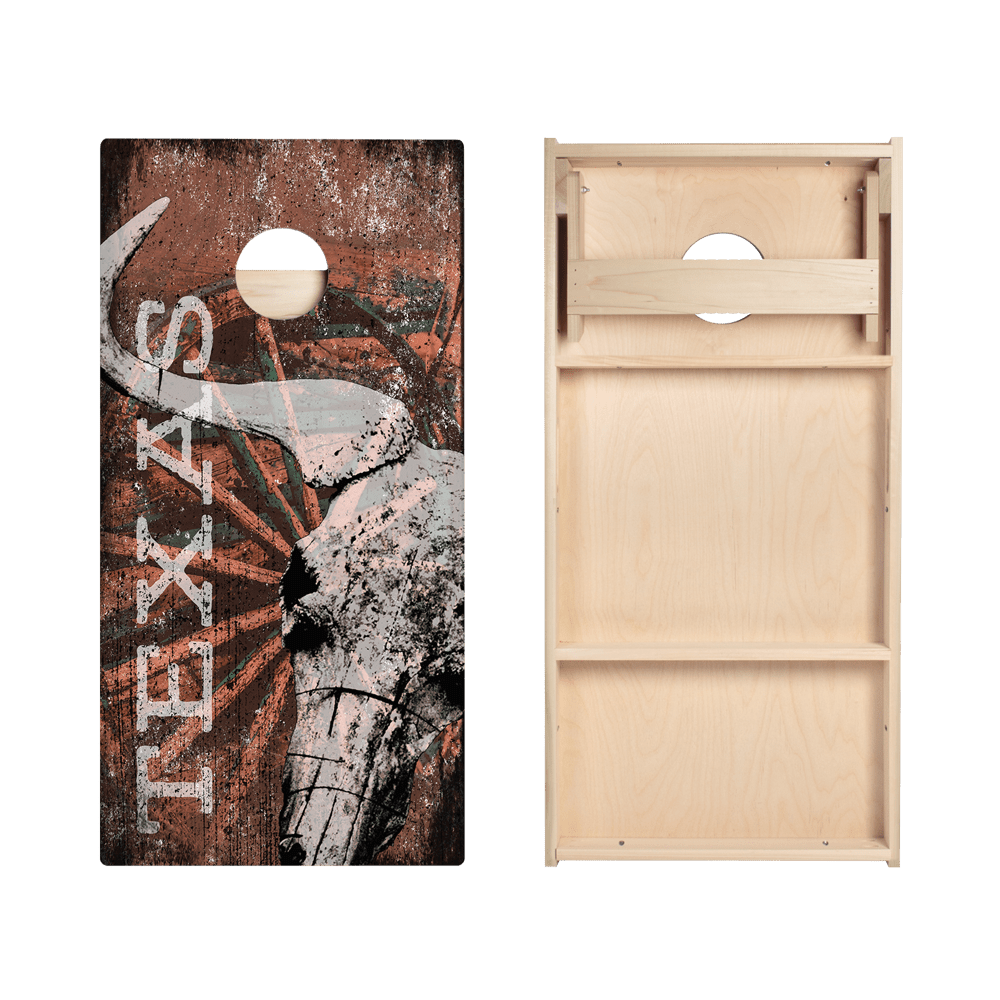 Red Texas Longhorn Star Cornhole Boards