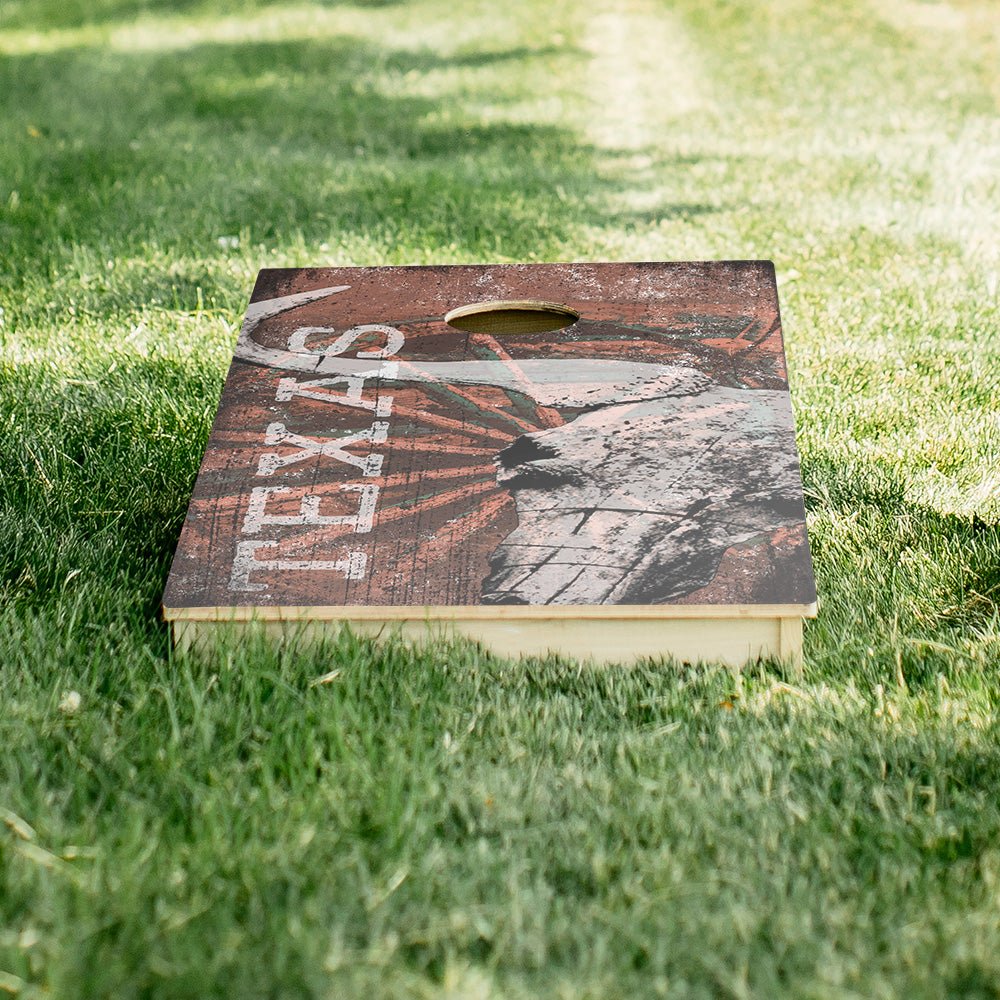 Red Texas Longhorn Star Cornhole Boards