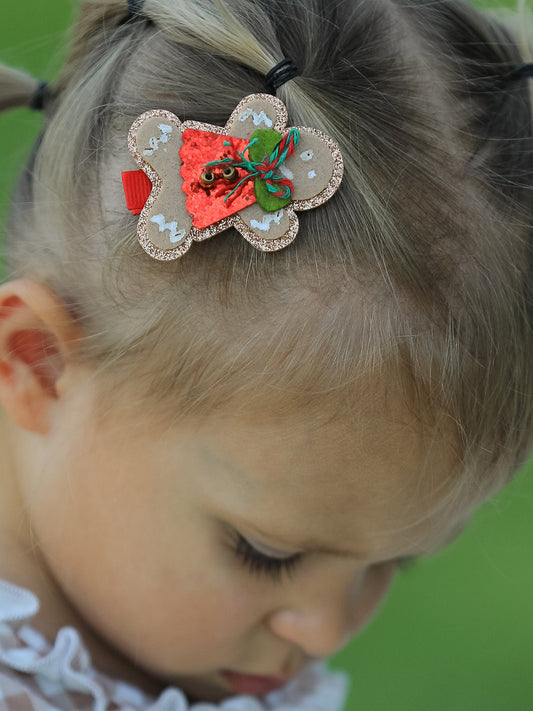 Christmas Gingerbread Girls Hair Clip