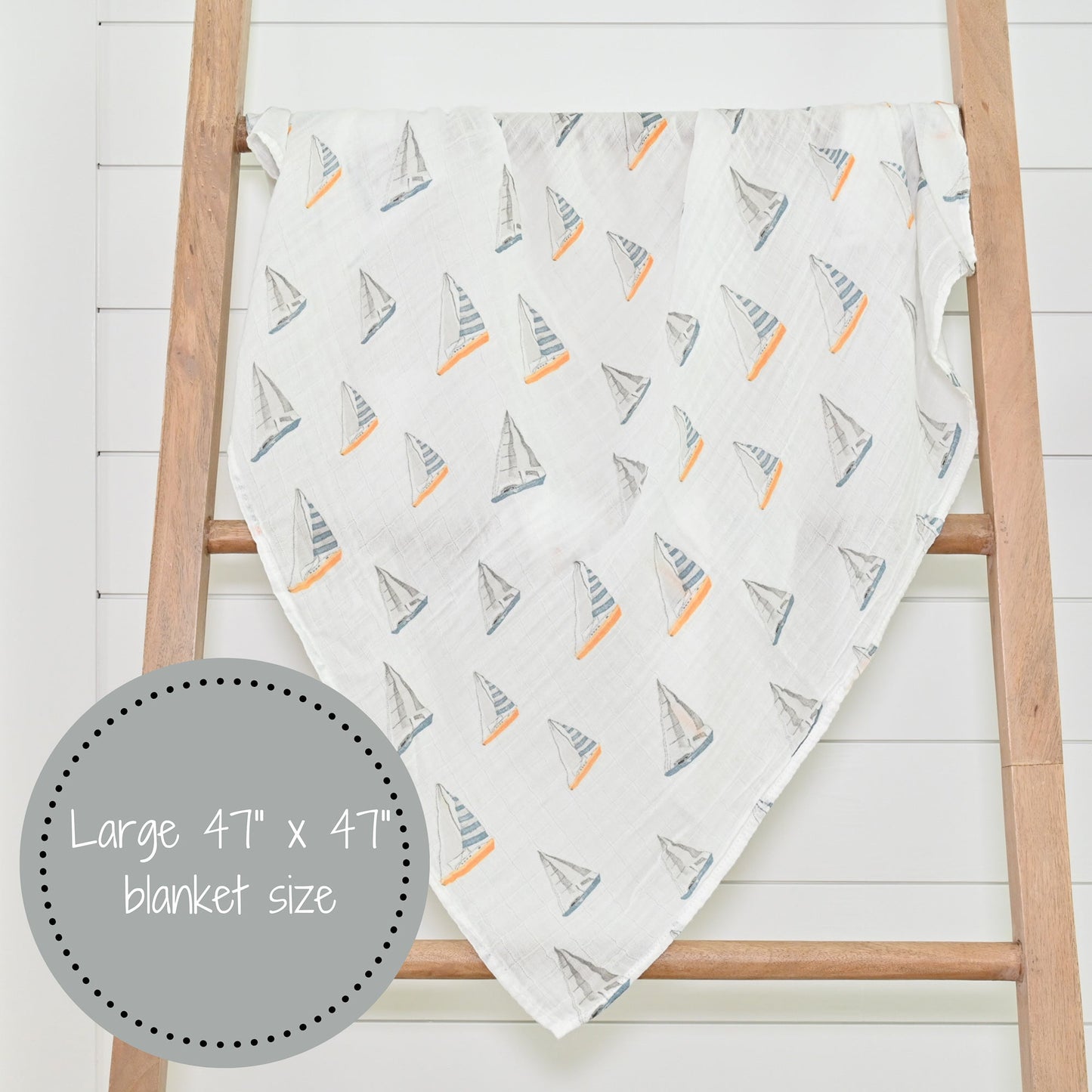 Sailing Away Baby Muslin Swaddle Blanket
