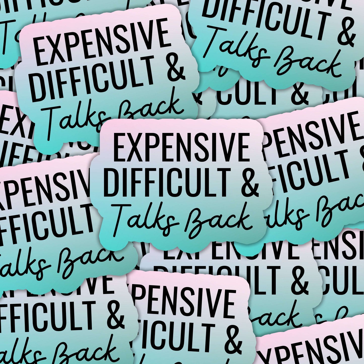 Expensive Difficult & Talks Back Sticker