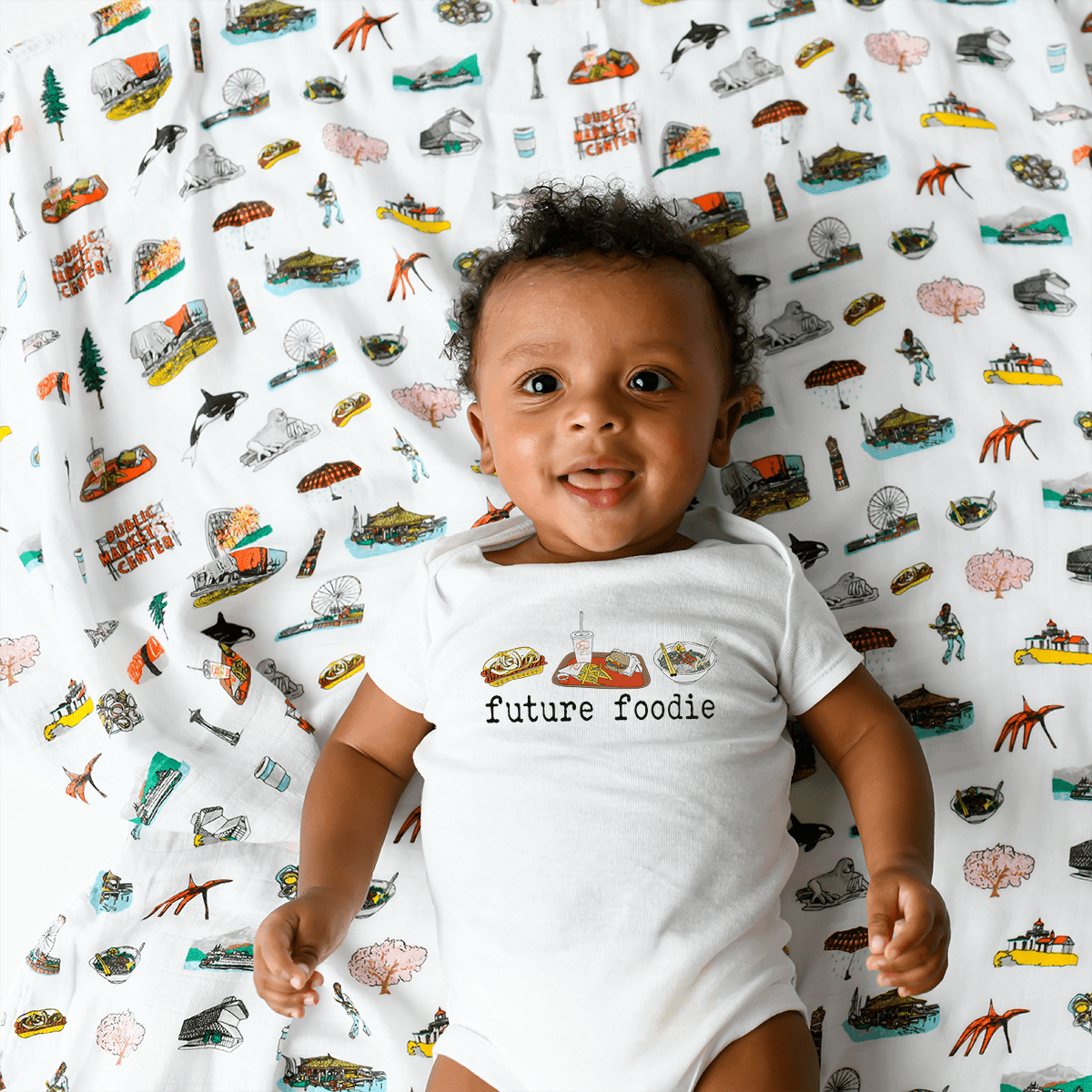 Seattle Foodie Baby Onesie Soft Cotton Newborn Outfit