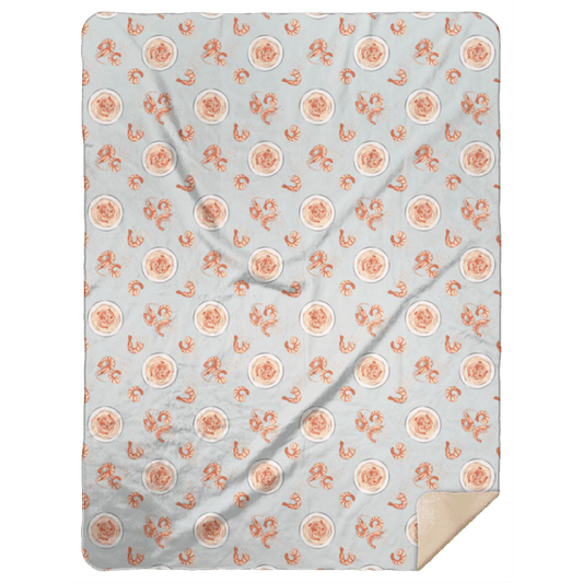 Shrimp & Grits Plush Throw Blanket 60x80 Soft Hometown Home Accent