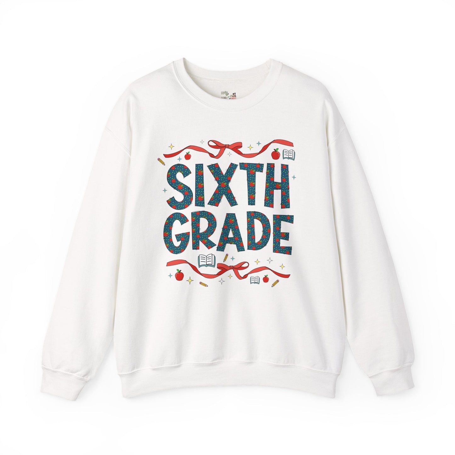Sixth Grade Teacher Sweatshirt with Cute Bows